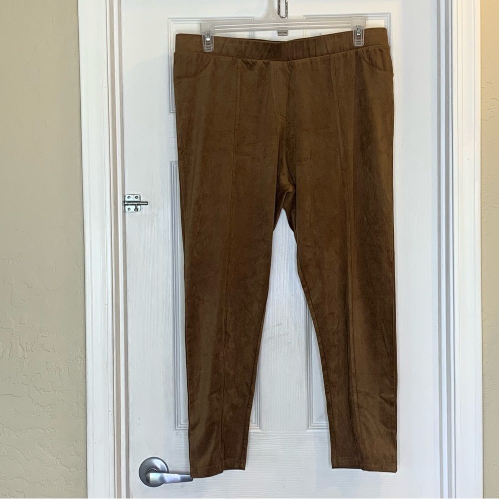 Soft Surroundings Faux Suede Pull On Leggings Brown Size PXL